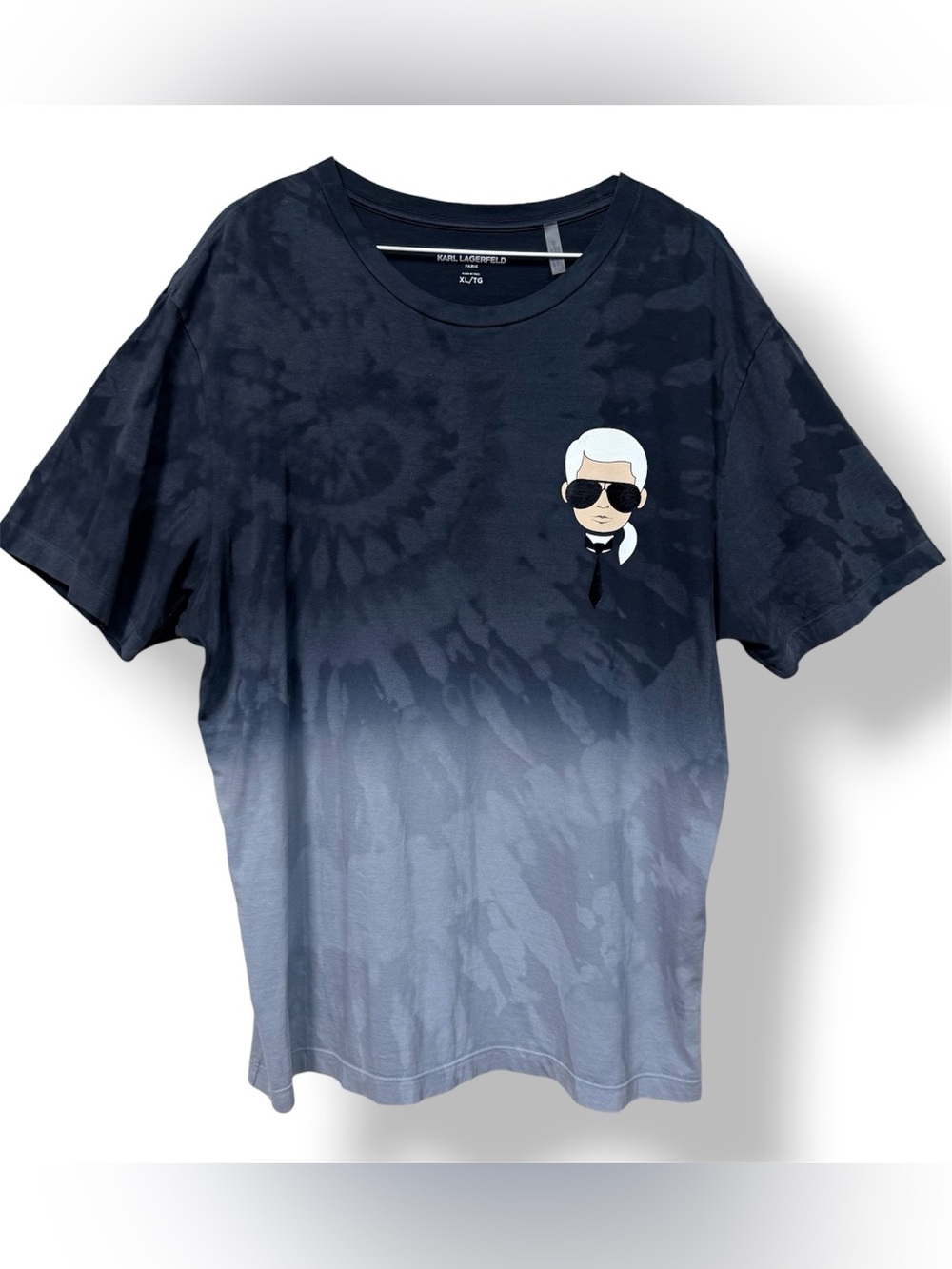 Karl Lagerfeld Paris Mens T shirt Gray Tie Die size XLarge
